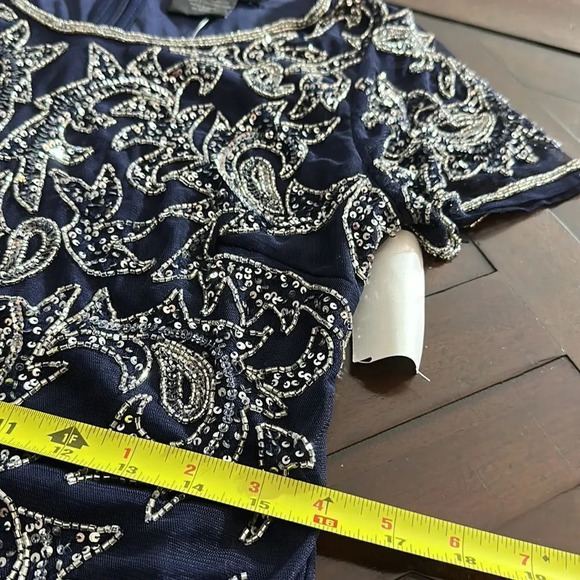 NEW Pissarro Nights Beaded Mesh Cocktail Dress - size 6 - Picture 6 of 7